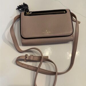 Kate Spade Taupe Crossbody Bag with Black Accents